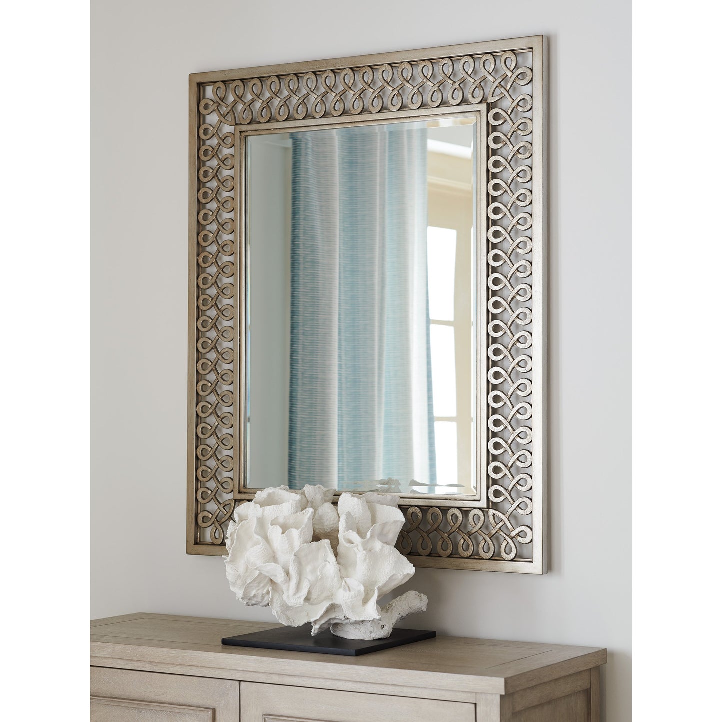 002 SR-834954 | Lifestyle | Manzanita Metal Mirror by Barclay Butera. Made from unique in a transitional style.
