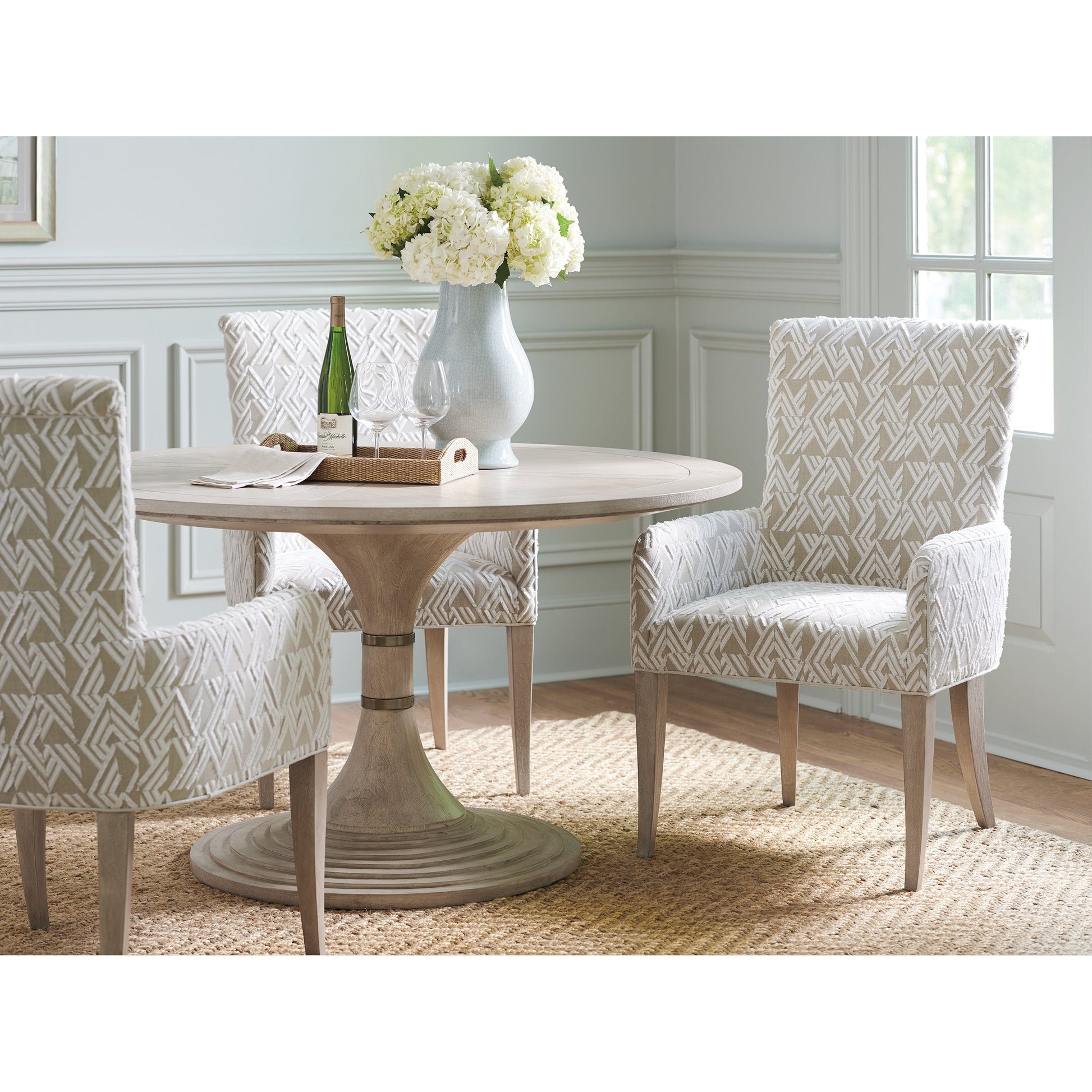 Serra Upholstered Arm Chair by Barclay Butera. Made from unique in a transitional style.