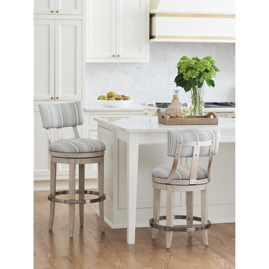 Cliffside Swivel Upholstered Bar Stool by Lexington. Made from unique in a coastal style.
