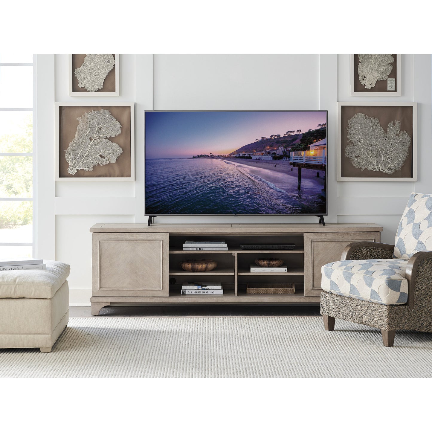 002 SR-834896 | Lifestyle | Geoffrey Media Console by Barclay Butera. Made from unique in a transitional style.