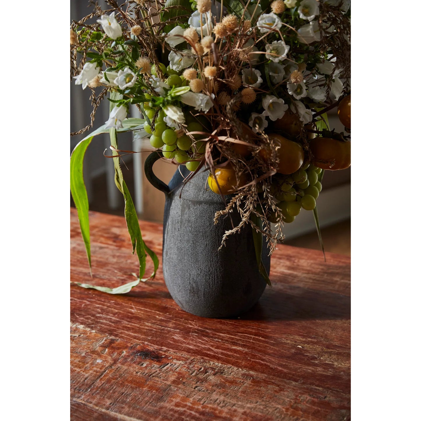 002 SI-2162673 | Lifestyle | Amphora Jug by Accent Decor in black. Made from ceramic in a rustic style.