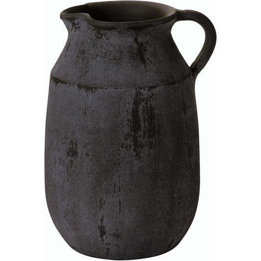 Amphora Jug by Accent Decor in black. Made from ceramic in a rustic style.