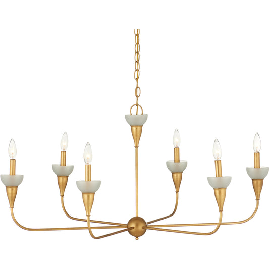 Aurelia Frost Chandelier by Currey and Company in contemporary gold, frosted. Made from wrought iron, recycled bottle glass in a transitional style.