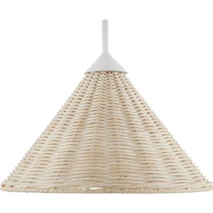 Basket Swing-Arm Wall Sconce by Currey and Company in gesso white, bleached white. Made from wrought iron, arurog in a cottage & farmhouse style.