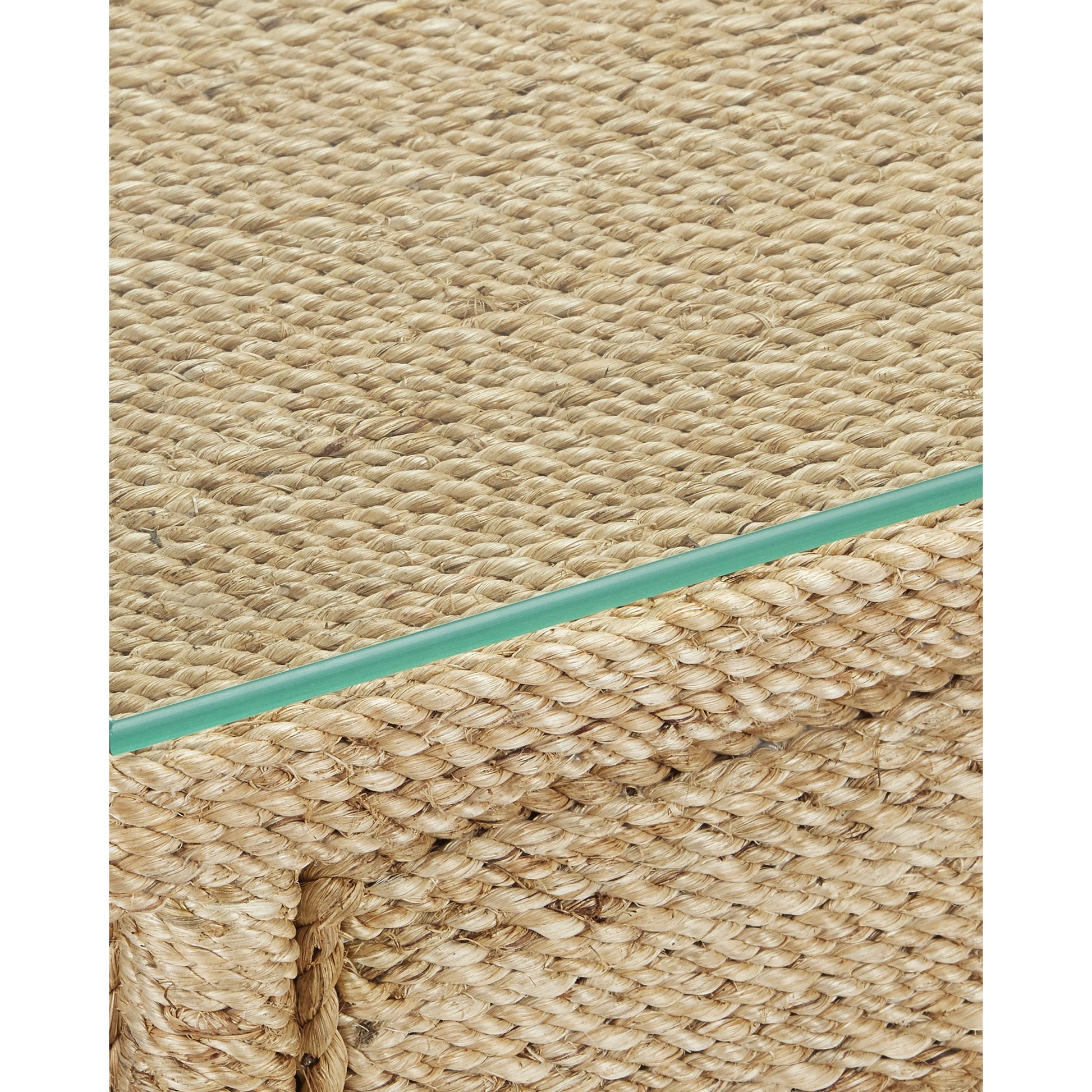 Olisa Rope Desk by Currey and Company in natural, brown carafe. Made from abaca rope, wood, wrought iron in a modern style.