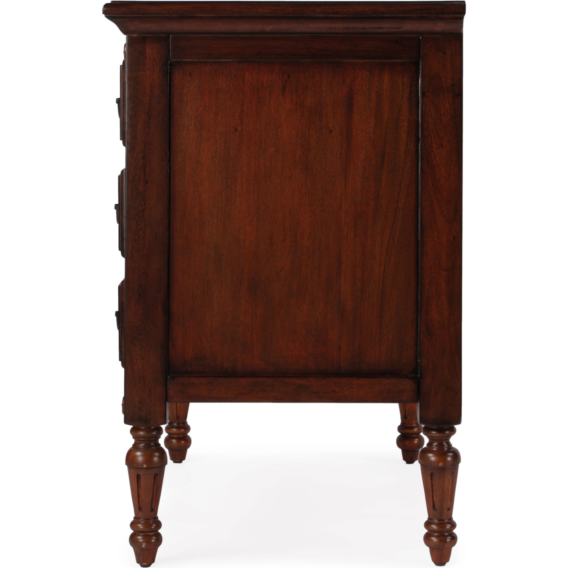 Easterbrook 4 Drawer Chest by Butler Specialty Company in dark brown and cherry. Made from mahogany wood: 50%, mdf: 25%, mahogany veneer: 20%, bronze: 5% in a traditional style.