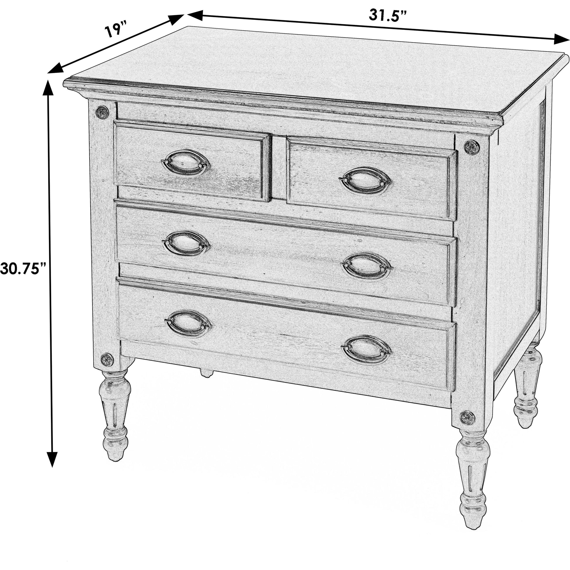 Easterbrook 4 Drawer Chest by Butler Specialty Company in dark brown and cherry. Made from mahogany wood: 50%, mdf: 25%, mahogany veneer: 20%, bronze: 5% in a traditional style.