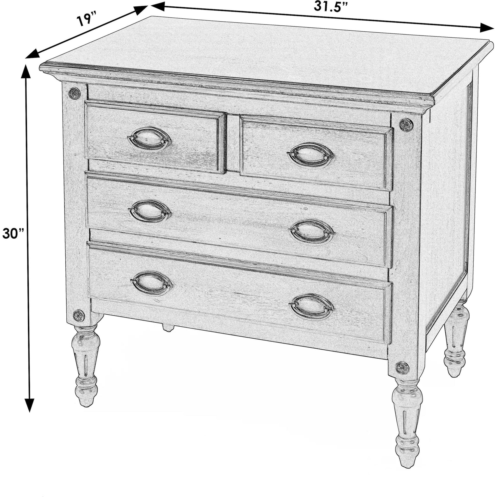 Easterbrook 4 Drawer Accent Chest by Butler Specialty Company. Made from mahogany wood, mdf, plywood, resin, mahogany veneer, bronze in a transitional style.