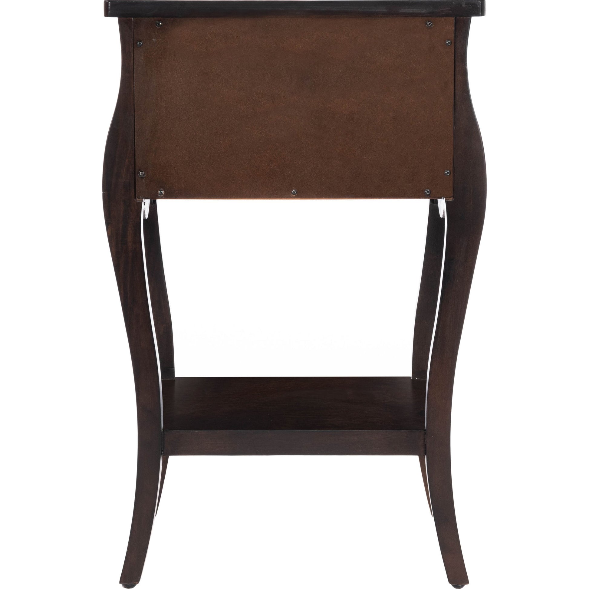 Rochelle Night Stand by Butler Specialty Company in dark brown and chocolate. Made from mahogany wood veneers, mdf, plywood, hardware: iron, antiqued dark finish in a traditional style.