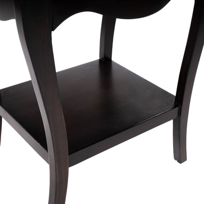 Rochelle Night Stand by Butler Specialty Company in dark brown and chocolate. Made from mahogany wood veneers, mdf, plywood, hardware: iron, antiqued dark finish in a traditional style.