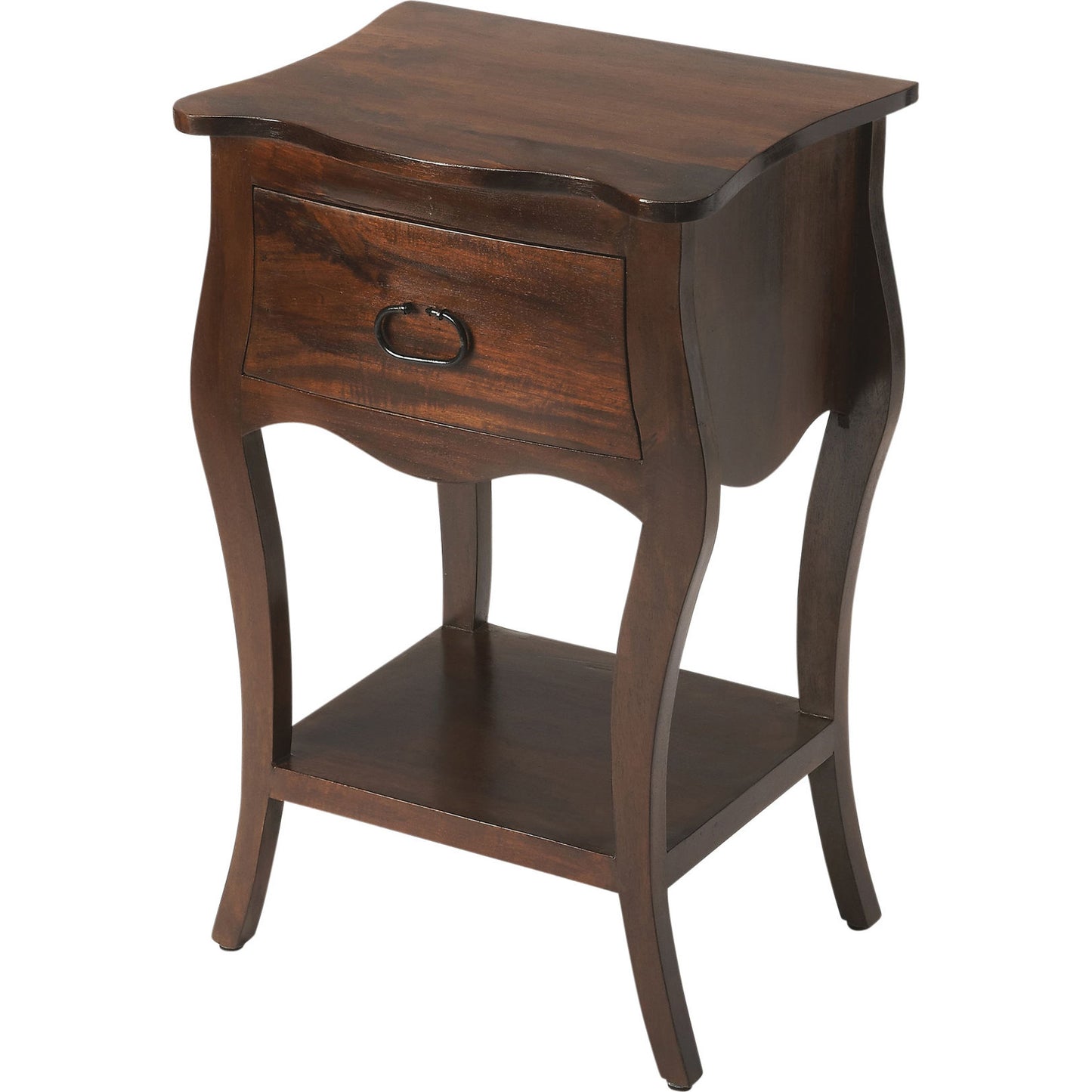 001 O-BUTLER-9308342 | Additional Silo | Rochelle Nightstand by Butler Specialty Company in dark brown and antique walnut. Made from mango wood solids, mdf in a traditional style.