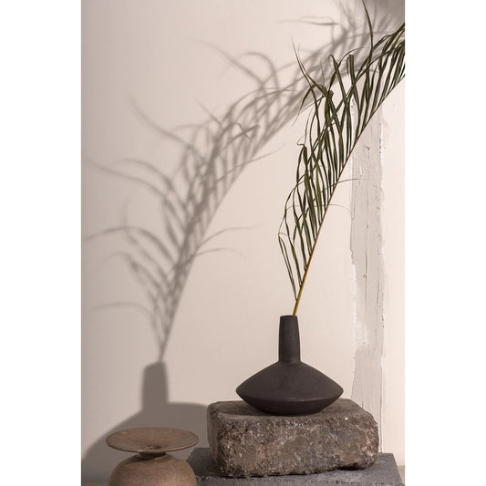 Nadir Vase by Accent Decor in brown. Made from ceramic in a modern style.