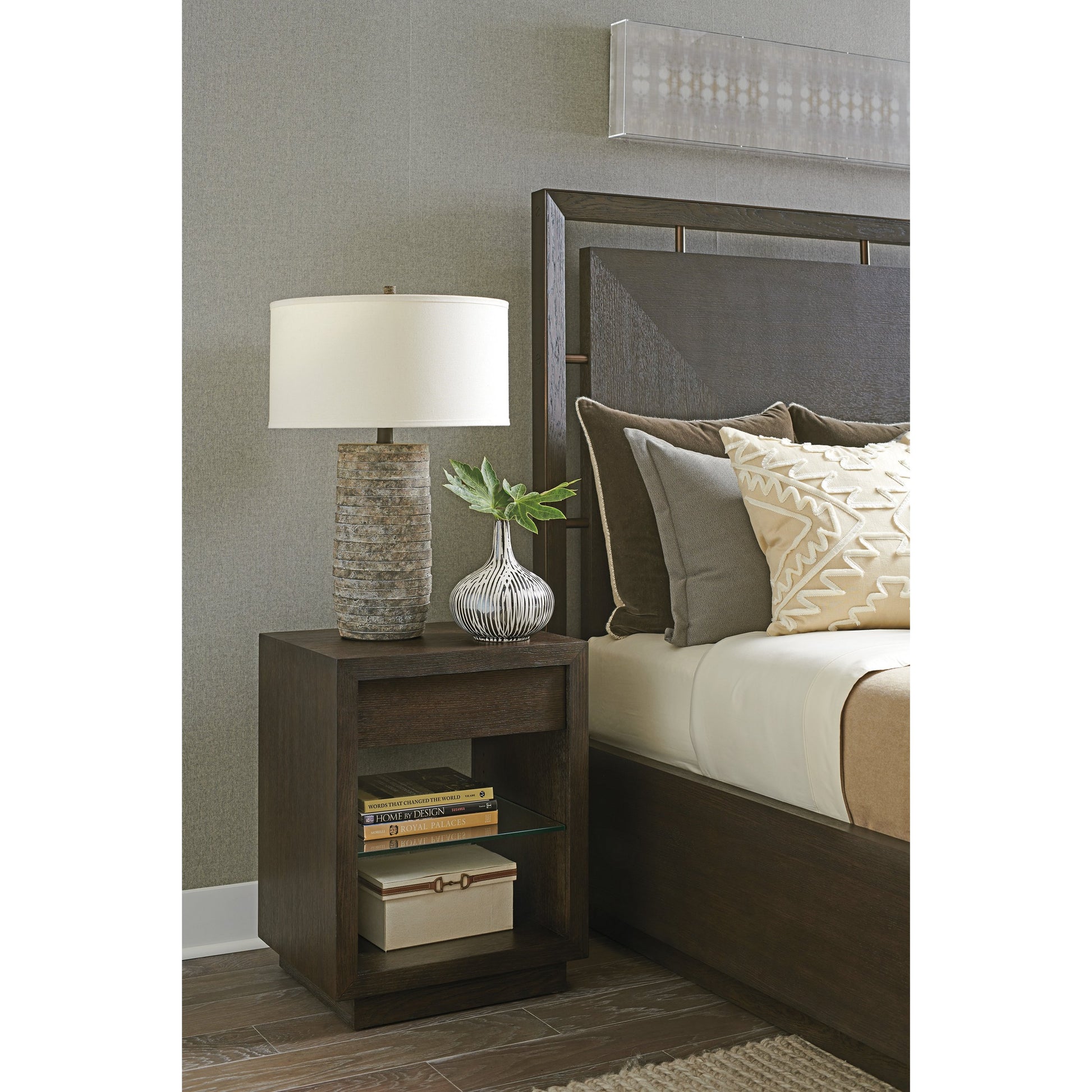 City Creek Night Table by Lexington in dark mocha. Made from unique in a modern style.