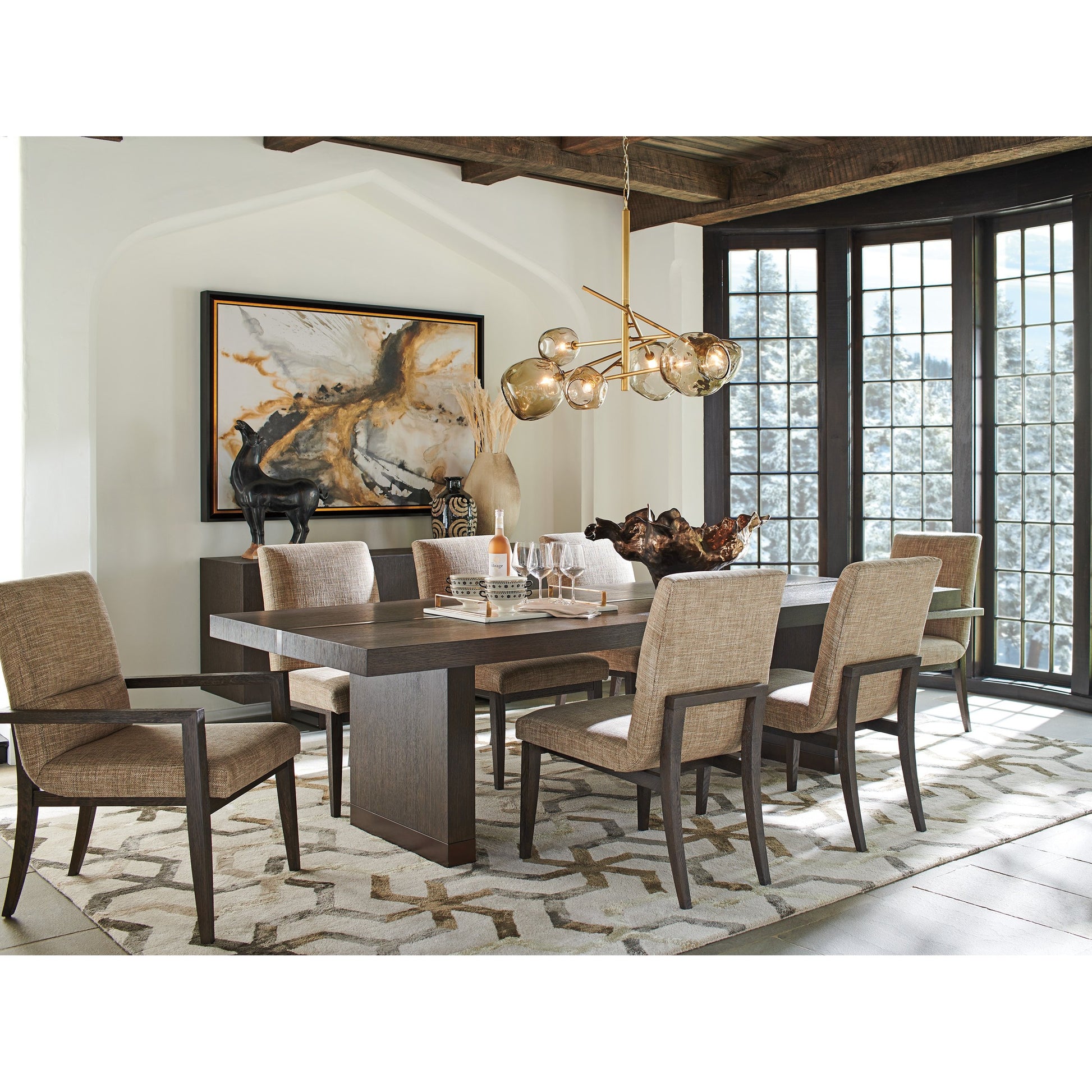 Glenwild Arm Chair by Barclay Butera in brown and dark mocha. Made from unique in a transitional style.
