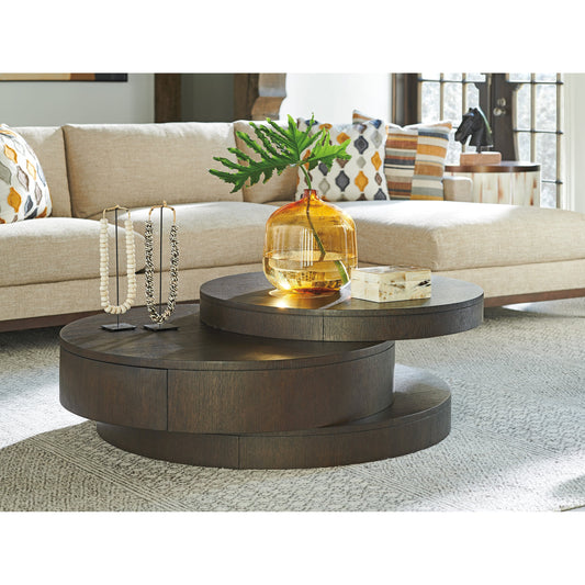 Mountaineer Cocktail Table by Lexington in dark mocha. Made from unique in a eclectic & global style.