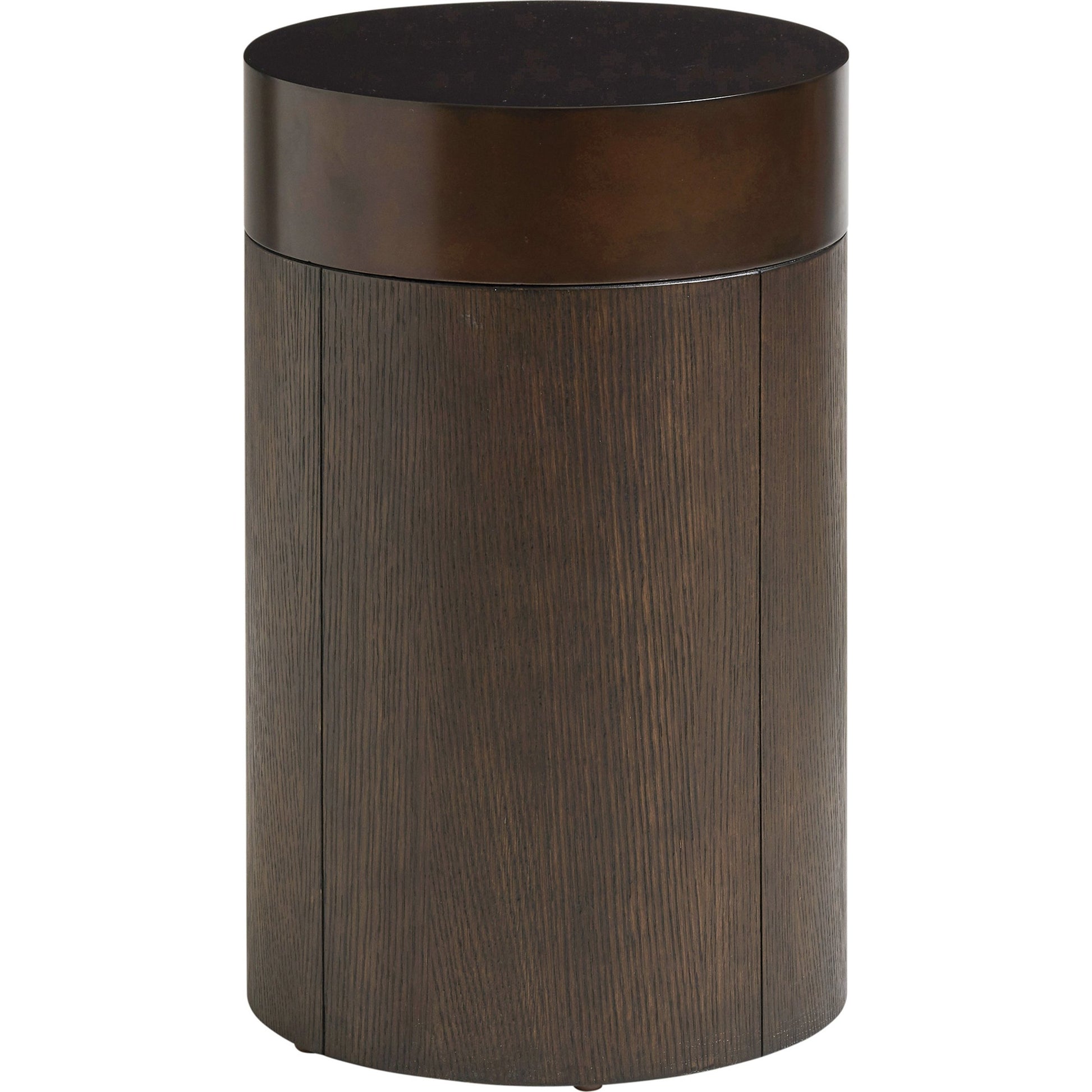 Black Diamond Round End Table by Lexington in burnished bronze. Made from unique in a modern style.