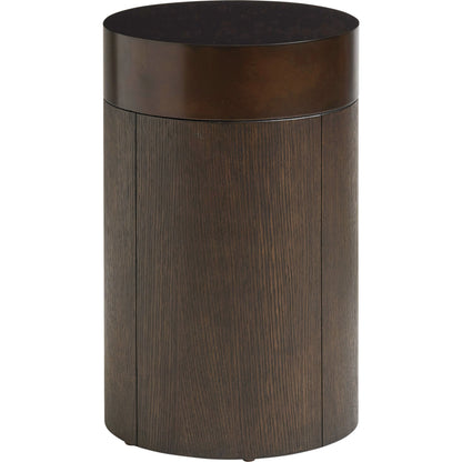 Black Diamond Round End Table by Lexington in burnished bronze. Made from unique in a modern style.