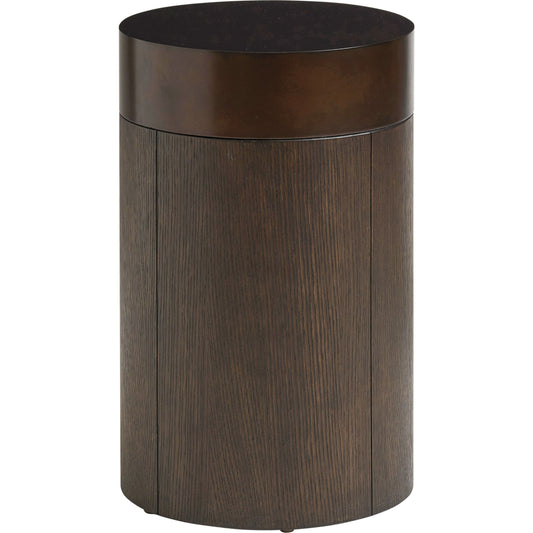 Black Diamond Round End Table by Lexington in burnished bronze. Made from unique in a modern style.