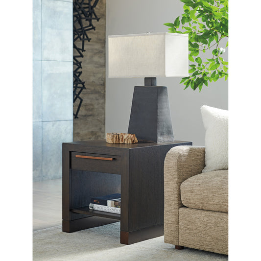 Heber End Table by Lexington in dark mocha. Made from unique in a modern style.