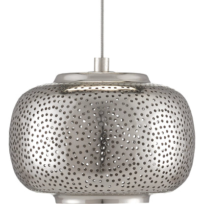 Pepper Pendant by Currey and Company in painted silver, nickel. Made from metal in a modern style.