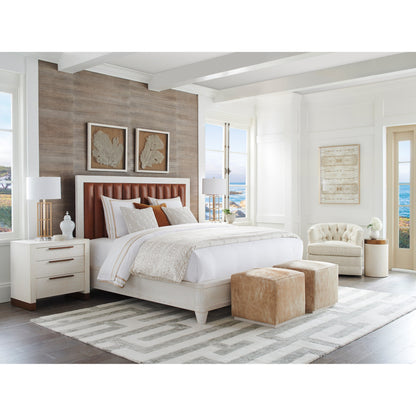 Cambria Upholstered Bed by Lexington in burnished tan and winter white. Made from unique in a rustic style.