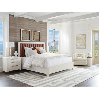 Cambria Upholstered Bed by Lexington in burnished tan and winter white. Made from unique in a rustic style.