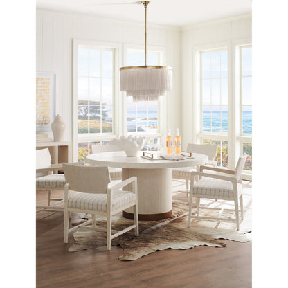 Selfridge Dining Table by Lexington in winter white. Made from unique in a transitional style.