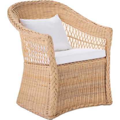 Worth Chair by Chelsea House in tan. Made from natural rattan, fitrit rattan in a rustic style.