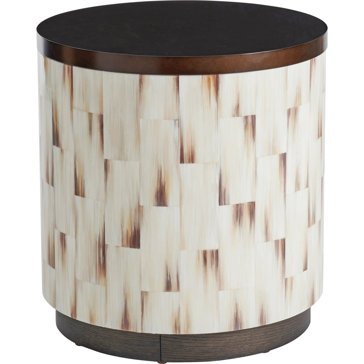001 SI-1770678 | Primary Silo | Crescent Commode End Table by Barclay Butera in burnished bronze. Made from unique in a rustic style.