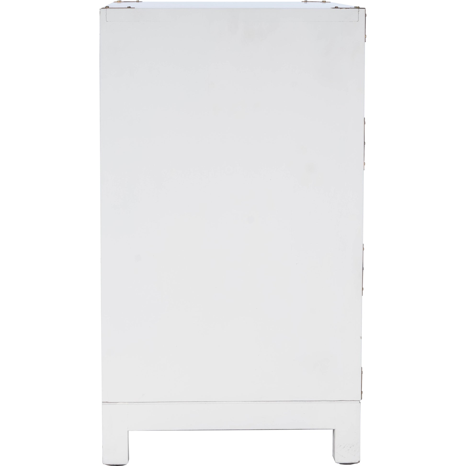 Forster Chest by Butler Specialty Company in white and glossy white. Made from mango wood solids, mdf, polished gold finished hardware in a modern style.