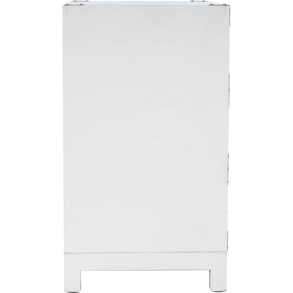 Forster Chest by Butler Specialty Company in white and glossy white. Made from mango wood solids, mdf, polished gold finished hardware in a modern style.