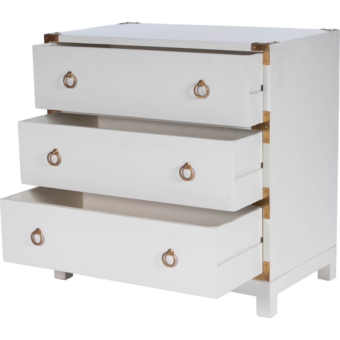 003 S-346236 | Additional Silo | Forster Chest by Butler Specialty Company in white and glossy white. Made from mango wood solids, mdf, polished gold finished hardware in a modern style.