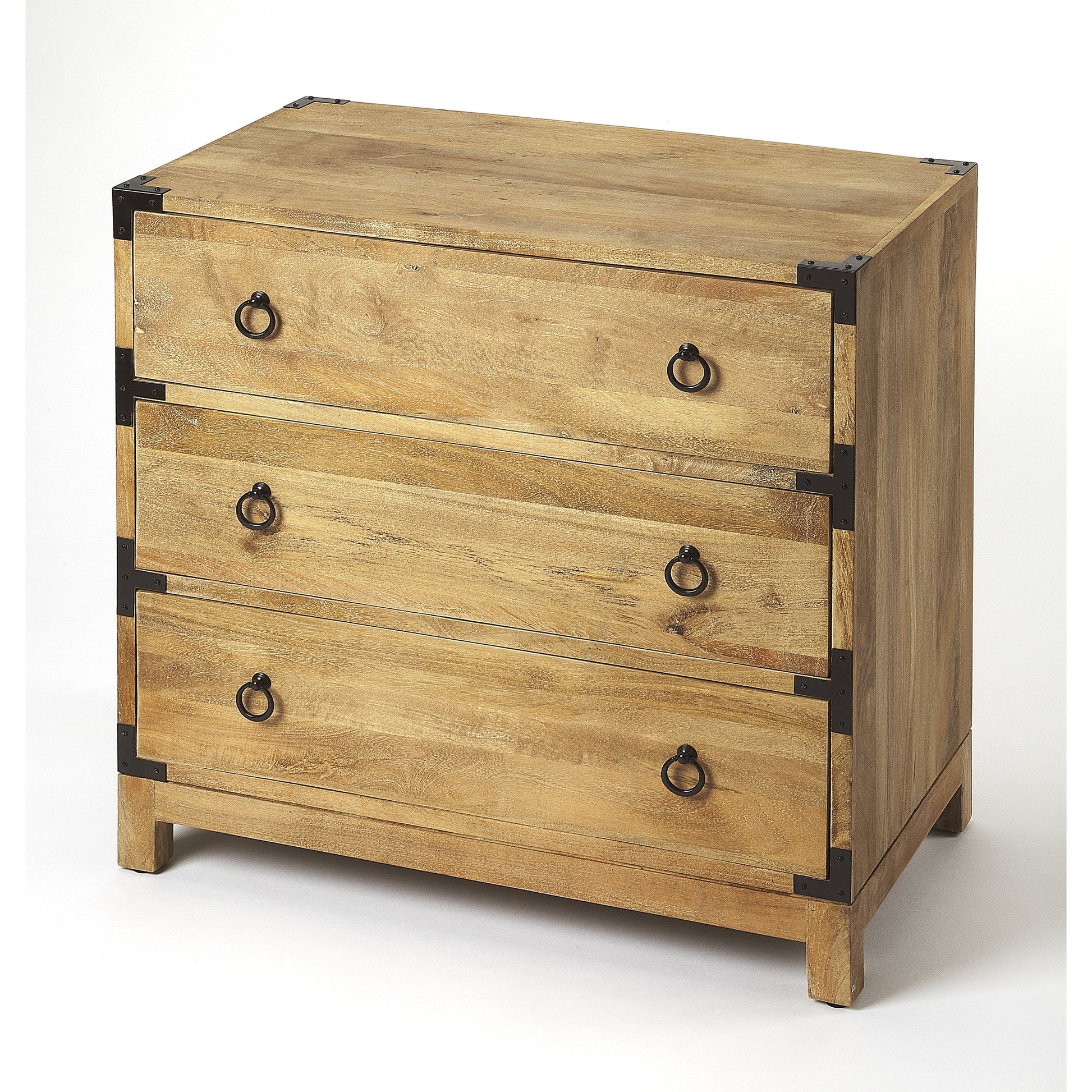 Forster Natural Mango Campaign Chest by Butler Specialty Company in natural wood and natural mango. Made from mango wood solids, mdf in a cottage & farmhouse style.