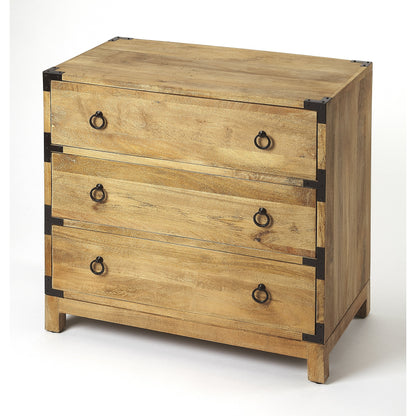 Forster Natural Mango Campaign Chest by Butler Specialty Company in natural wood and natural mango. Made from mango wood solids, mdf in a cottage & farmhouse style.