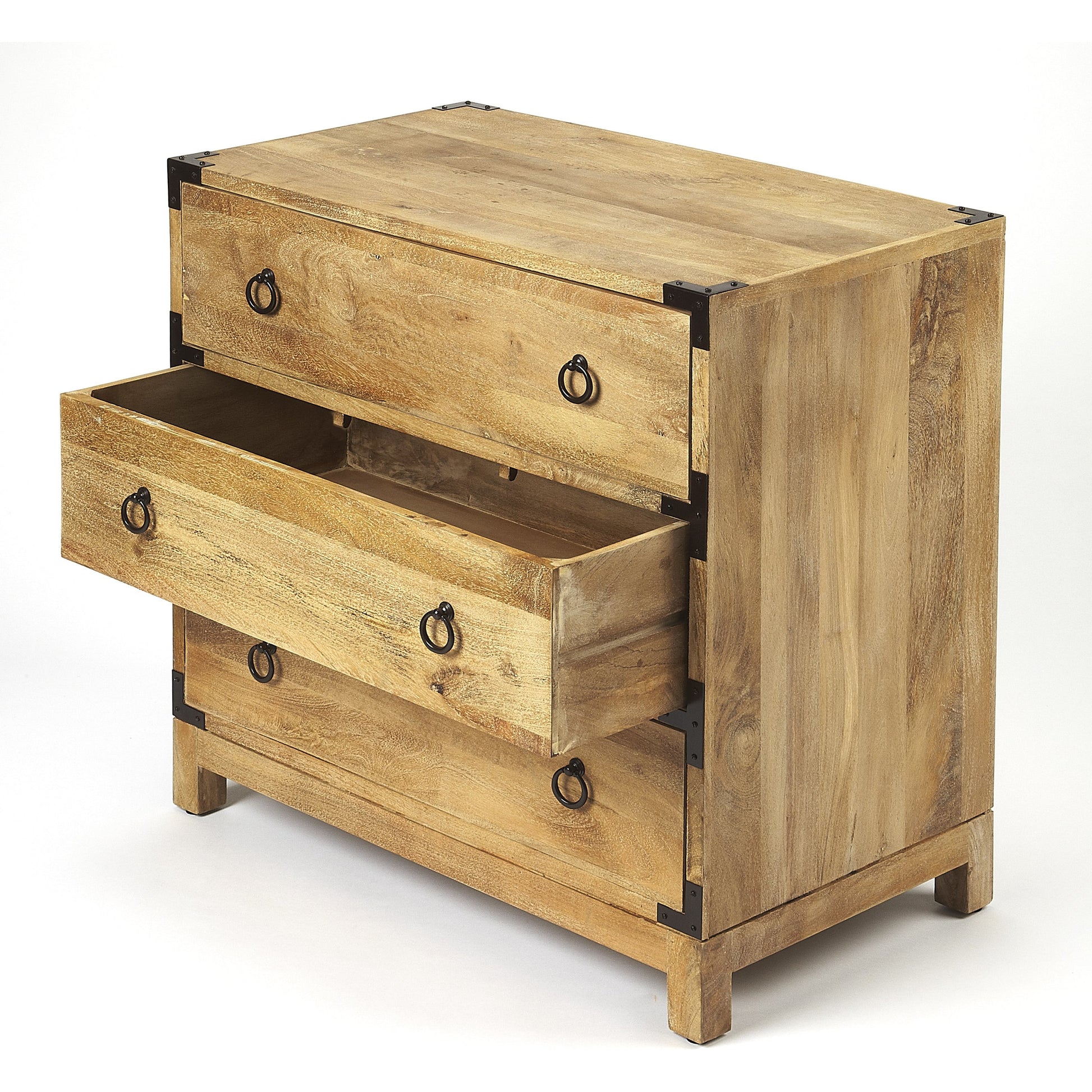 Forster Natural Mango Campaign Chest by Butler Specialty Company in natural wood and natural mango. Made from mango wood solids, mdf in a cottage & farmhouse style.