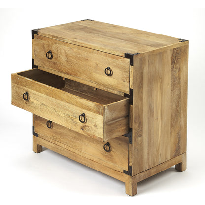 Forster Natural Mango Campaign Chest by Butler Specialty Company in natural wood and natural mango. Made from mango wood solids, mdf in a cottage & farmhouse style.