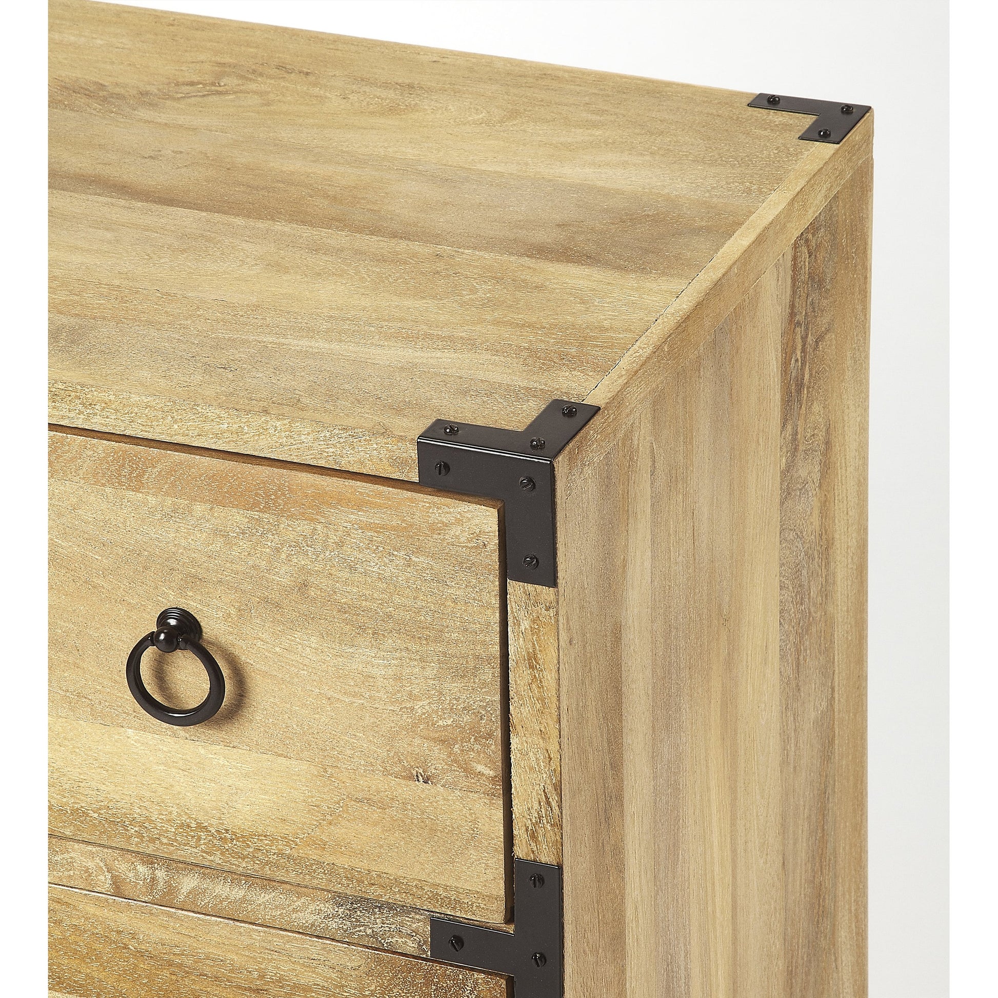 Forster Natural Mango Campaign Chest by Butler Specialty Company in natural wood and natural mango. Made from mango wood solids, mdf in a cottage & farmhouse style.