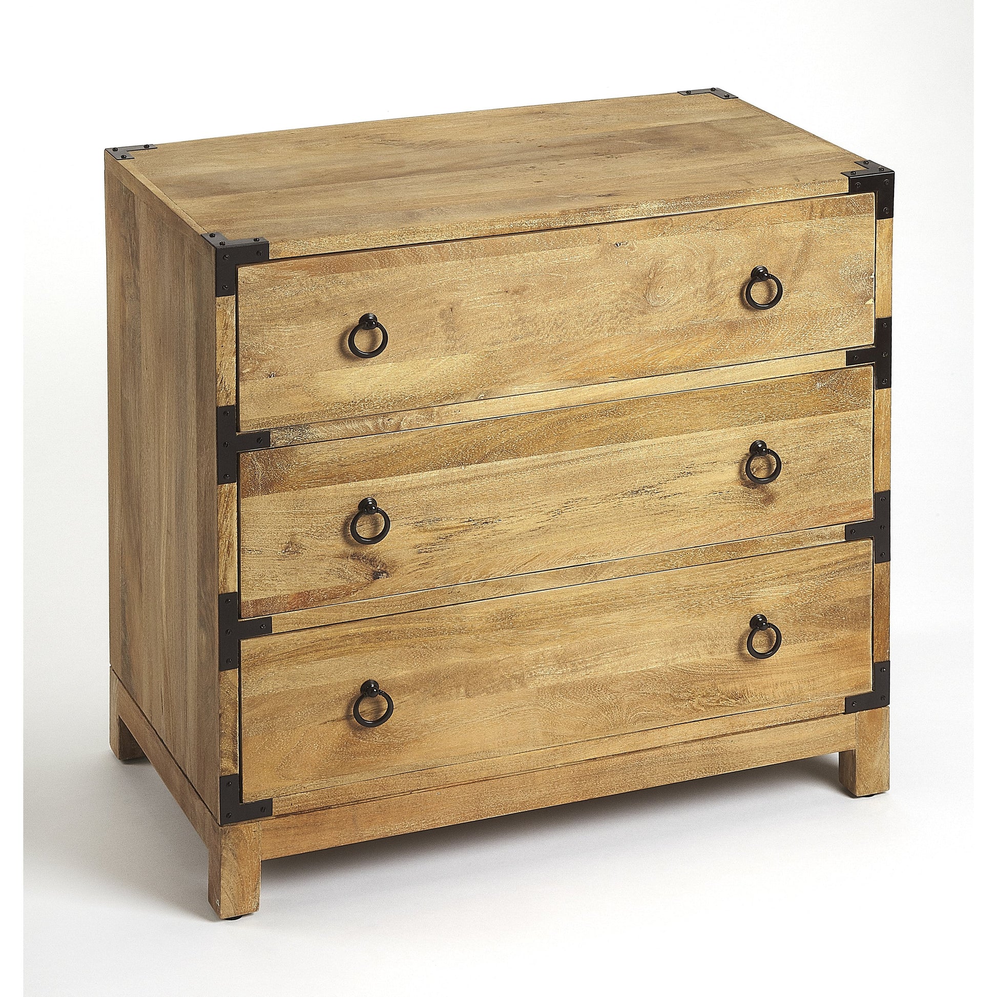 Forster Natural Mango Campaign Chest by Butler Specialty Company in natural wood and natural mango. Made from mango wood solids, mdf in a cottage & farmhouse style.