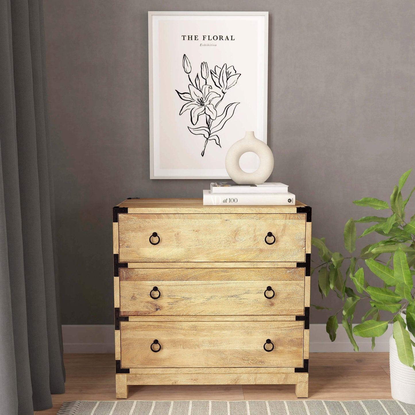 015 S-338854 | Lifestyle | Forster Natural Mango Campaign Chest by Butler Specialty Company in natural wood and natural mango. Made from mango wood solids, mdf in a cottage & farmhouse style.