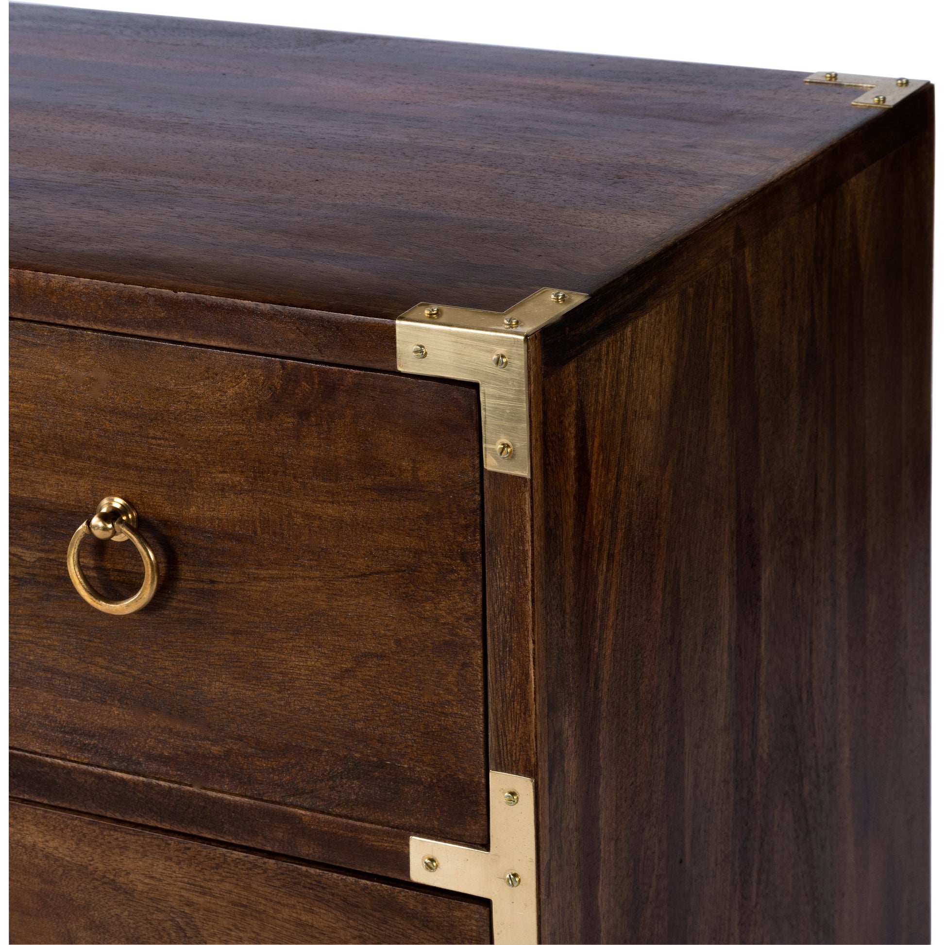 Forster Campaign Chest by Butler Specialty Company in dark brown and brown. Made from mango wood solids, mdf in a traditional style.