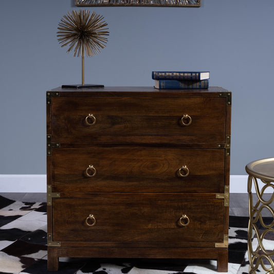 Forster Campaign Chest by Butler Specialty Company in dark brown and brown. Made from mango wood solids, mdf in a traditional style.