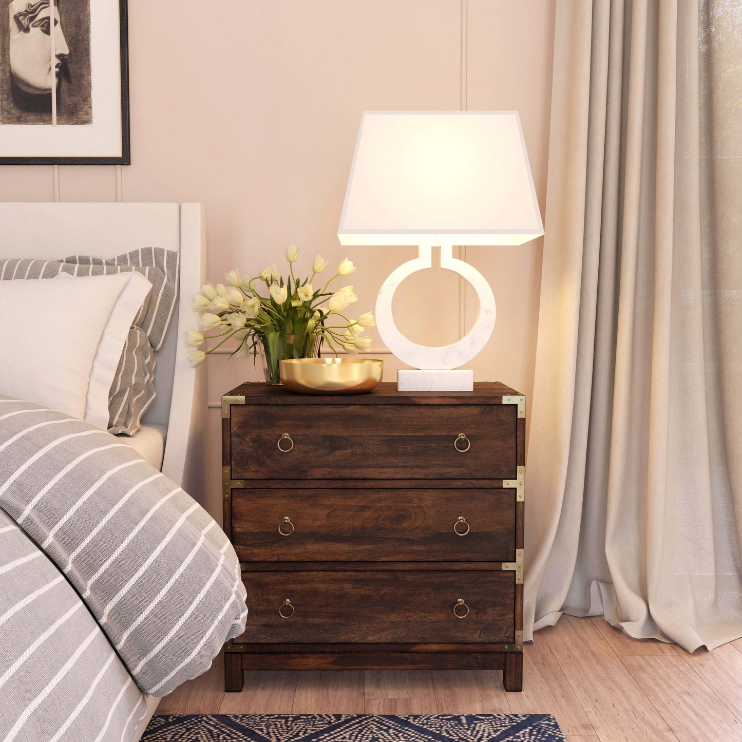 010 O-BUTLER-9337354 | Lifestyle | Forster Campaign Chest by Butler Specialty Company in dark brown and brown. Made from mango wood solids, mdf in a traditional style.