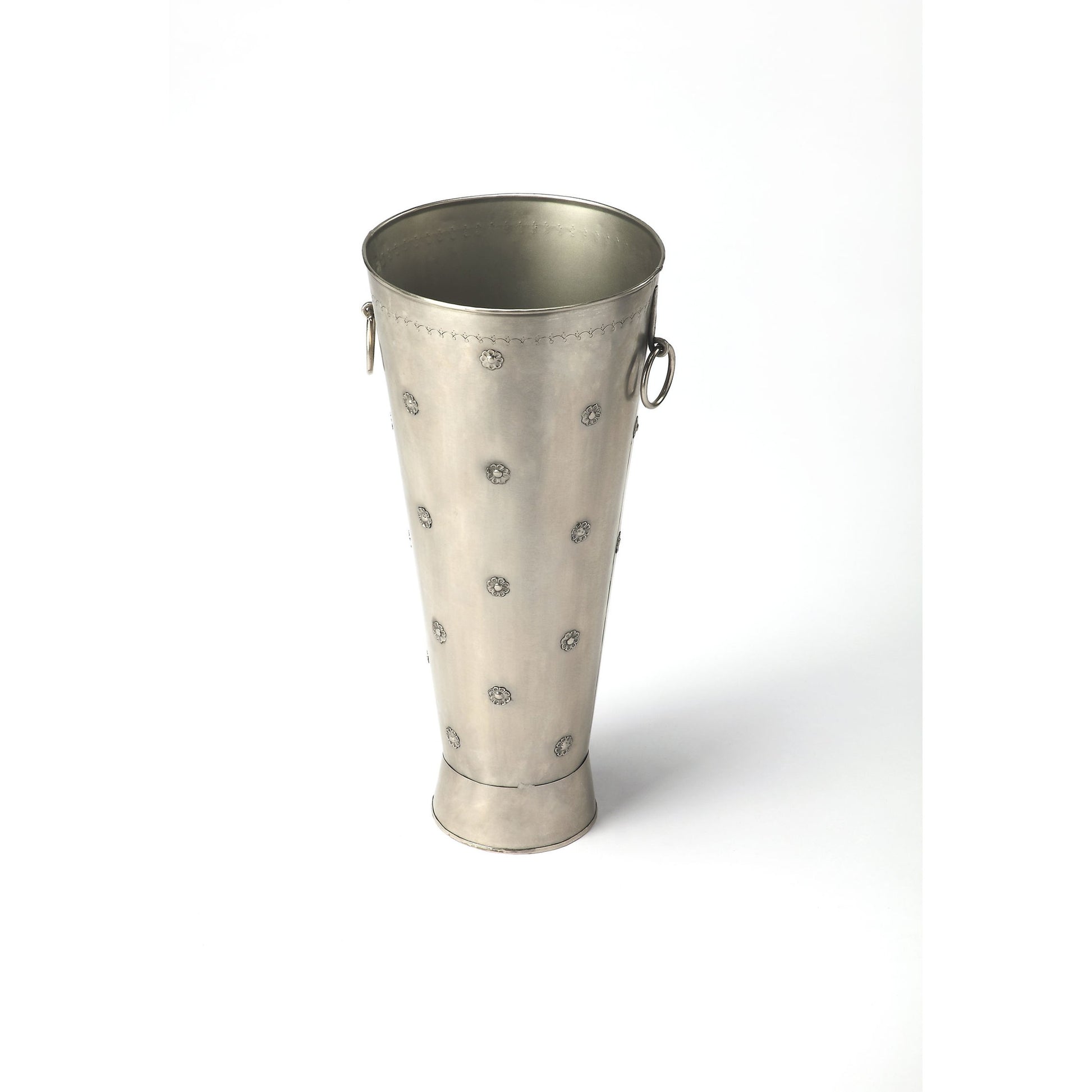 Richfield Umbrella Stand by Butler Specialty Company in silver and metalworks. Made from iron in a modern style.