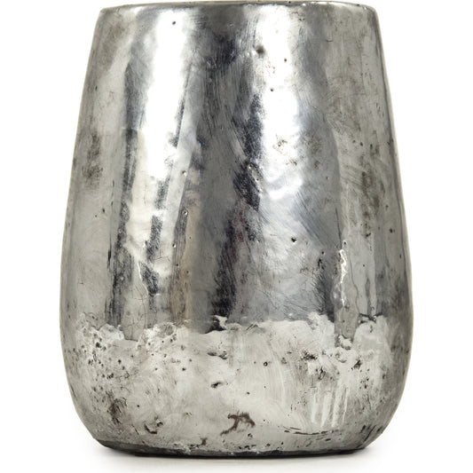 001 SR-900156 | Additional Silo | Distressed Metallic Vase by Zentique in distressed metallic silver. Made from stoneware in a transitional style.