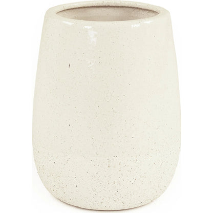 Off-White Vase by Zentique in partially glazed off-white. Made from ceramic in a modern style.