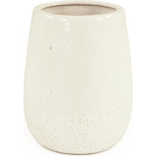Off-White Vase by Zentique in partially glazed off-white. Made from ceramic in a modern style.