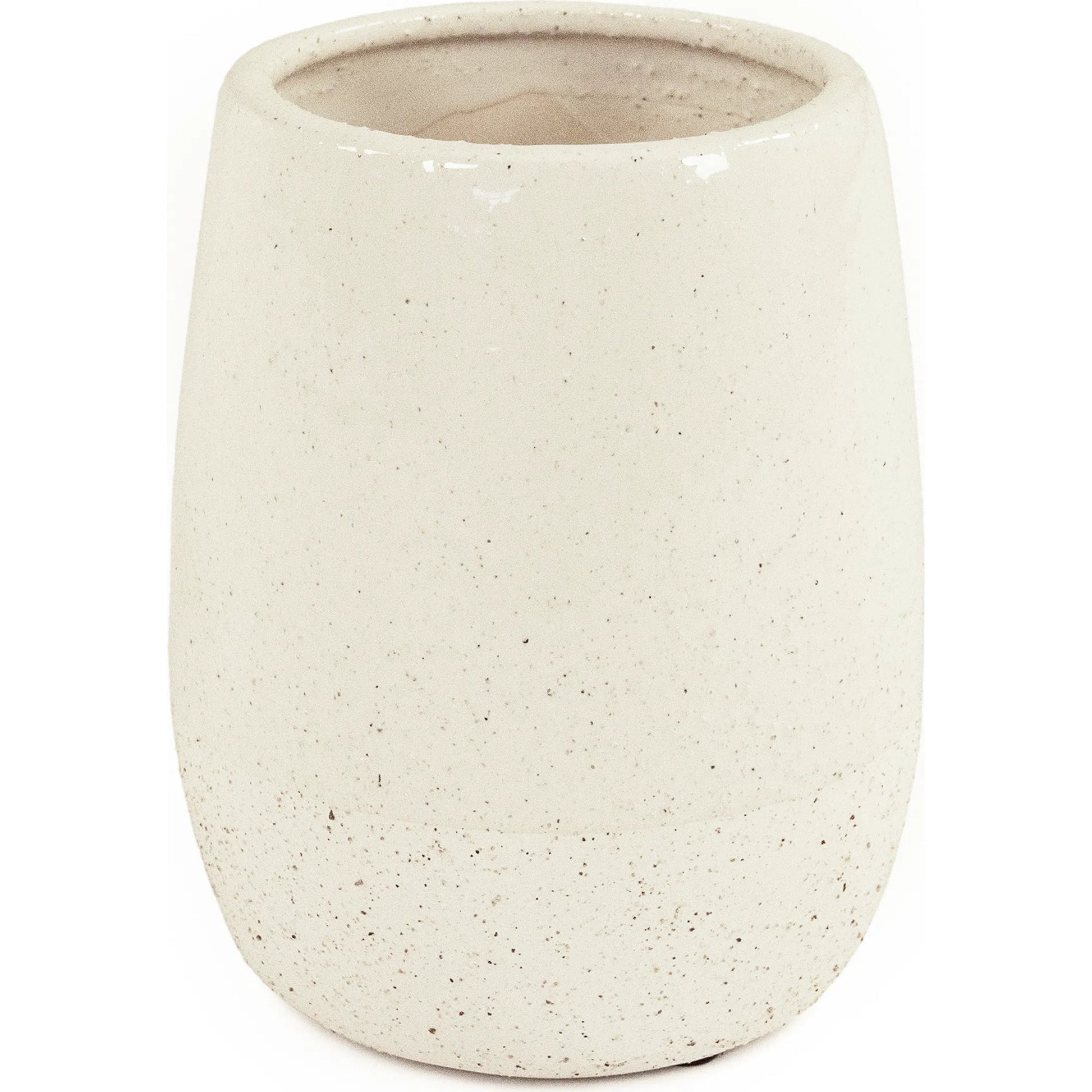 Vase by Zentique in partially glazed off-white. Made from ceramic in a unique style.