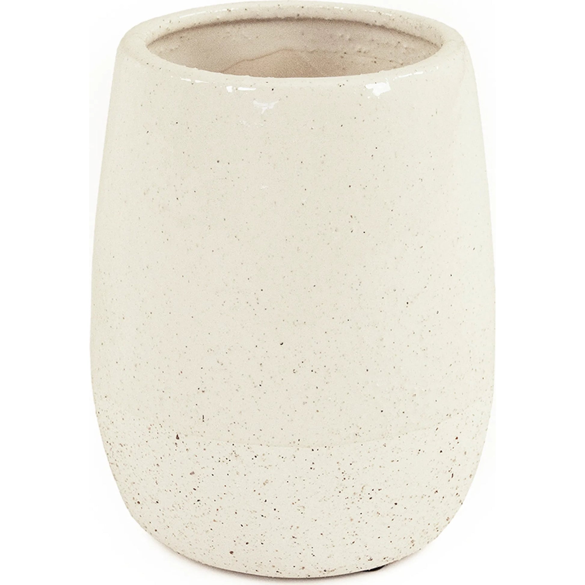 Vase by Zentique in partially glazed off-white. Made from ceramic in a unique style.