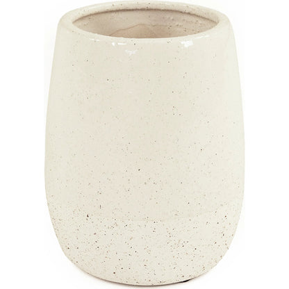 Vase by Zentique in partially glazed off-white. Made from ceramic in a unique style.