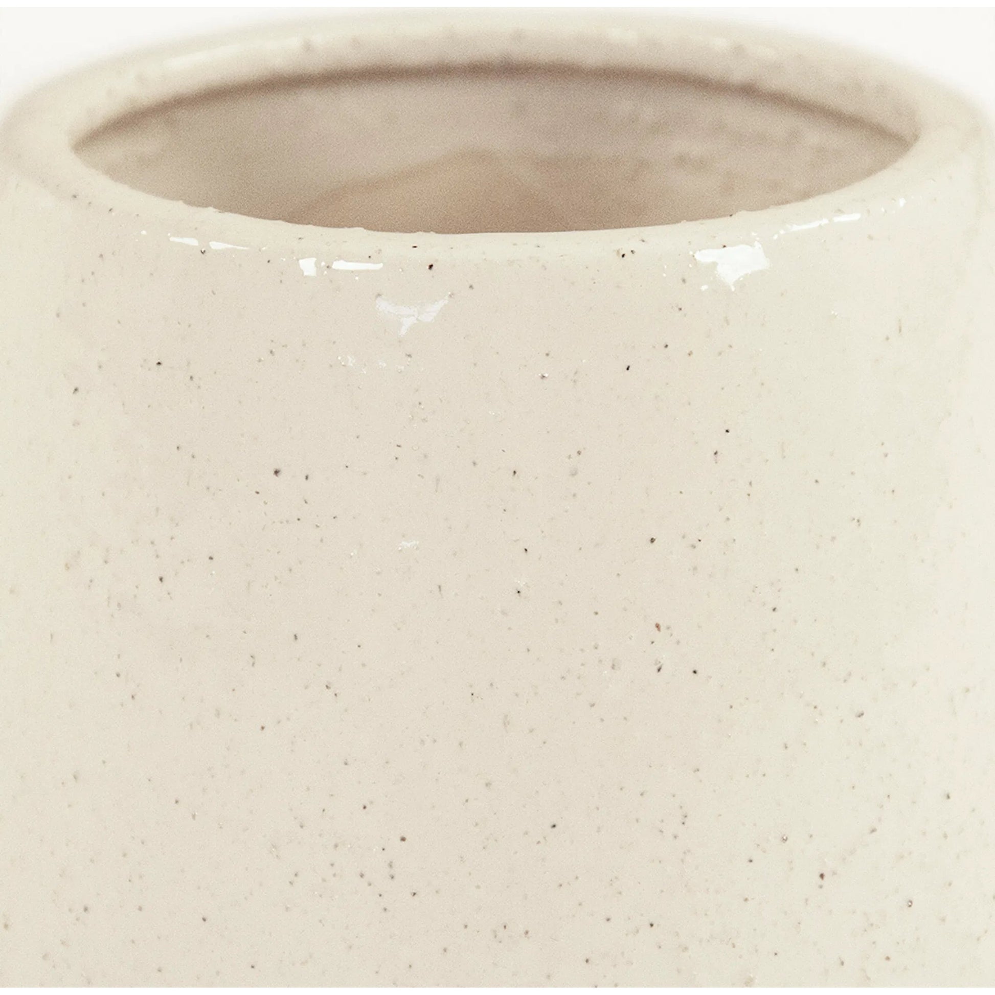 Vase by Zentique in partially glazed off-white. Made from ceramic in a unique style.
